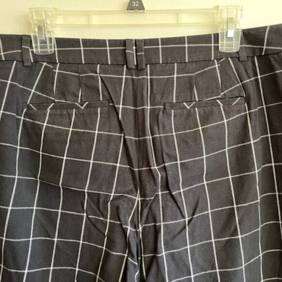 TALBOTS High Waist Straight Leg Black White Windowpane Pants Trousers 12P - Picture 9 of 13
